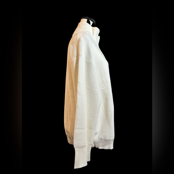 Women's Cream Quarter Zip Sweatshirt - Picture 5 of 6